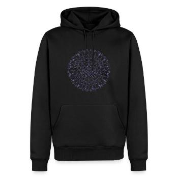 Global Consciousness purple - Mandala made with Love - Men’s Premium Organic Hoodie - black - Front - Nico (187cm)