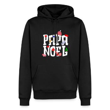 PAPA NOEL - Sweat à capuche Premium bio Homme - noir - Devant - Nico (187cm)