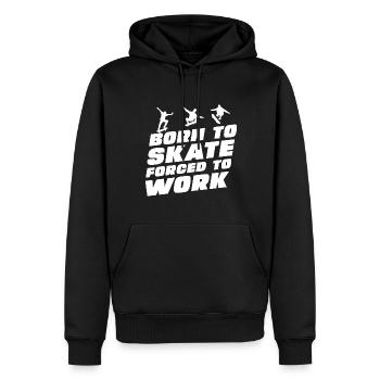 Drôle de slogan de skateboard - Sweat à capuche Premium bio Homme - noir - Devant - Nico (187cm)