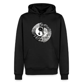 Yin Yang Baum - Männer Premium Bio Hoodie - Schwarz - Vorne - Nico (187cm)