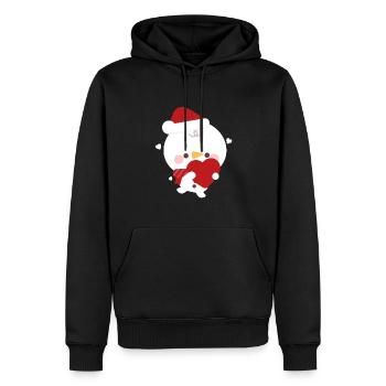 Snowman Christmas Love - Men’s Premium Organic Hoodie - black - Front - Nico (187cm)