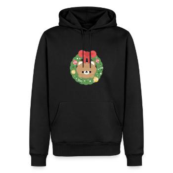 Noël de l’ours brun - Sweat à capuche Premium bio Homme - noir - Devant - Nico (187cm)