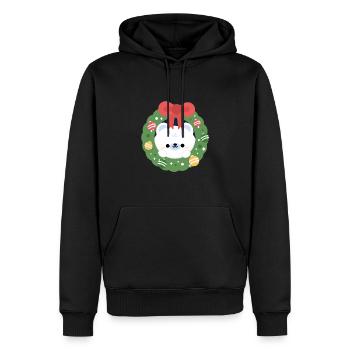 Noël de l’ours polaire - Sweat à capuche Premium bio Homme - noir - Devant - Nico (187cm)