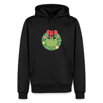 Frosch-Weihnachten - Männer Premium Bio Hoodie - Schwarz - Vorne - Nico (187cm)