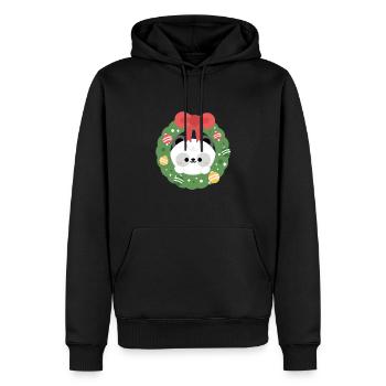 Panda Christmas - Men’s Premium Organic Hoodie - black - Front - Nico (187cm)