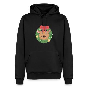 Noël de Capybara - Sweat à capuche Premium bio Homme - noir - Devant - Nico (187cm)