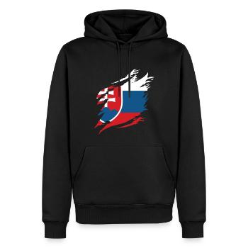 Slovaquie drapeau slovaque vintage drapeau slovaque - Sweat à capuche Premium bio Homme - noir - Devant - Nico (187cm)