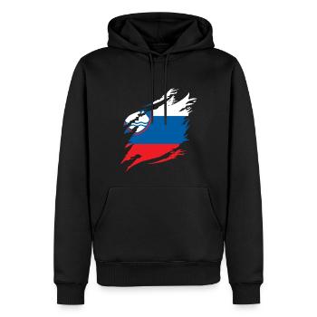 Slovénie Drapeau Balkan Drapeau Slovène Vintage - Sweat à capuche Premium bio Homme - noir - Devant - Nico (187cm)