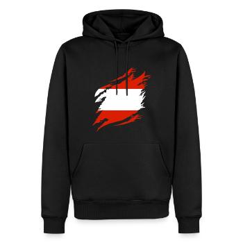 Drapeau de l’Autriche Drapeau autrichien AT - Sweat à capuche Premium bio Homme - noir - Devant - Nico (187cm)