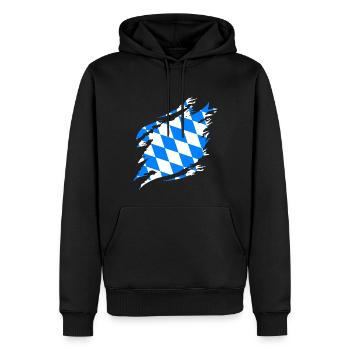 Drapeau bavarois d’occasion Look Drapeau bavarois Vintage - Sweat à capuche Premium bio Homme - noir - Devant - Nico (187cm)