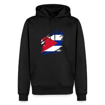 Cuba Flag Caraïbes Vacances Cuba Voyage La Havane - Sweat à capuche Premium bio Homme - noir - Devant - Nico (187cm)