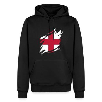 England Flagge Vintage Englische Fahne Used Look - Männer Premium Bio Hoodie - Schwarz - Vorne - Nico (187cm)