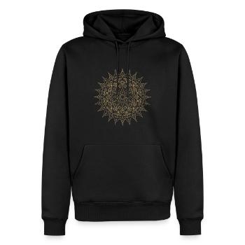 Blossom of Insight beige - Mandala made with love - Männer Premium Bio Hoodie - Schwarz - Vorne - Nico (187cm)