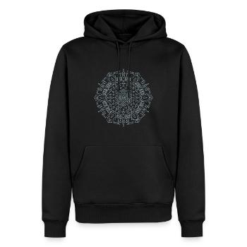 Kaleidoskop II - Mandala made with Love - Männer Premium Bio Hoodie - Schwarz - Vorne - Nico (187cm)