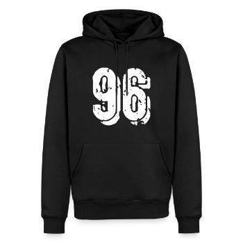 Maillot à 96 numéros - Sweat à capuche Premium bio Homme - noir - Devant - Nico (187cm)