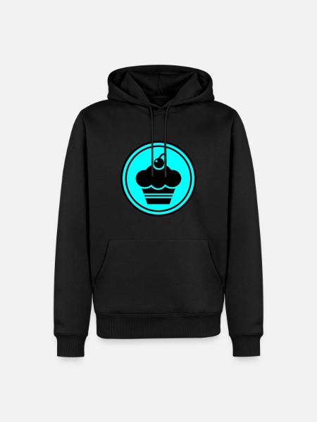 Cupcake silhouette circle - Men’s Premium Organic Hoodie - black