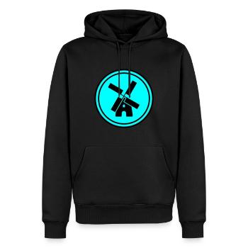 Cercle du moulin à vent - Sweat à capuche Premium bio Homme - noir - Devant - Nico (187cm)
