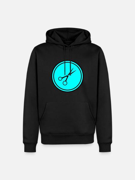 Schere Barber Kreis - Männer Premium Bio Hoodie - Schwarz
