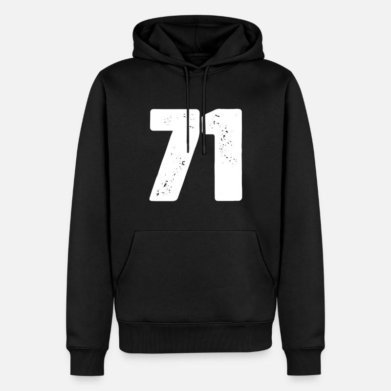71 Maillot numéro - Sweat à capuche Premium bio Homme - noir