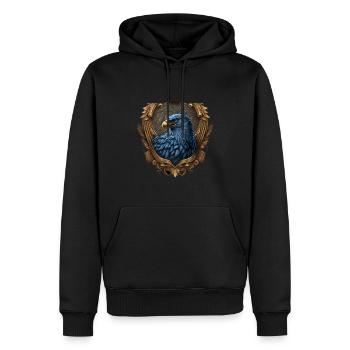 Wizard Blue Falcon Emblem - Men’s Premium Organic Hoodie - black - Front - Nico (187cm)
