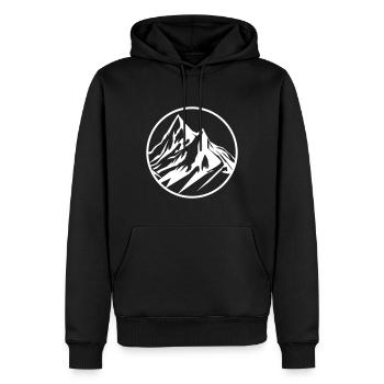 Berge Symbol - Männer Premium Bio Hoodie - Schwarz - Vorne - Nico (187cm)