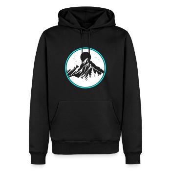 Berge Natur Mountains Silhouette - Männer Premium Bio Hoodie - Schwarz - Vorne - Nico (187cm)