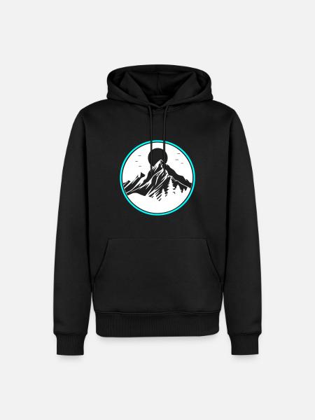 Mountains Nature Mountains Silhouette - Men’s Premium Organic Hoodie - black