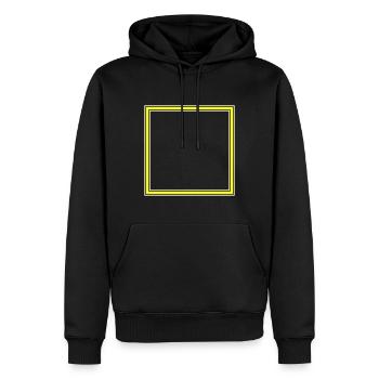 Quadrat Icon - Männer Premium Bio Hoodie - Schwarz - Vorne - Nico (187cm)