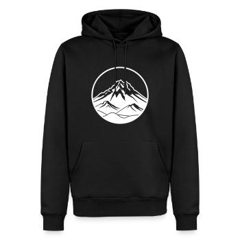 Berge Natur Mountains Silhouette - Männer Premium Bio Hoodie - Schwarz - Vorne - Nico (187cm)