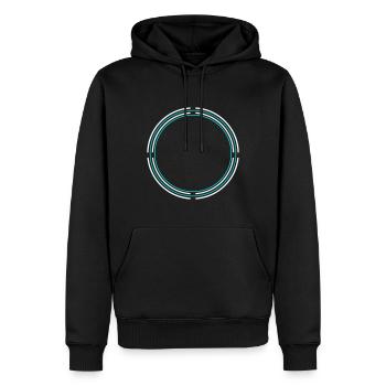 Kreis Icon - Männer Premium Bio Hoodie - Schwarz - Vorne - Nico (187cm)