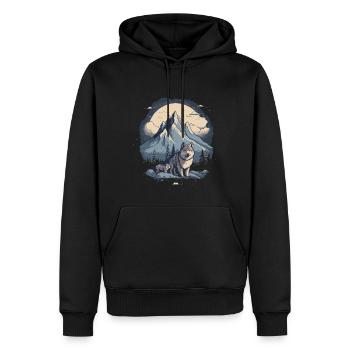 Husky Hund Schlittenhund - Männer Premium Bio Hoodie - Schwarz - Vorne - Nico (187cm)