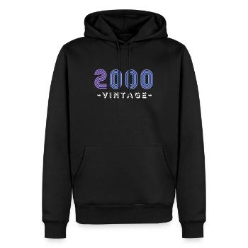 Y2K Vibe : un retour élégant à l’an 2000 - Sweat à capuche Premium bio Homme - noir - Devant - Nico (187cm)