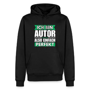 Einfach ein Perfekter Autor - Männer Premium Bio Hoodie - Schwarz - Vorne - Nico (187cm)
