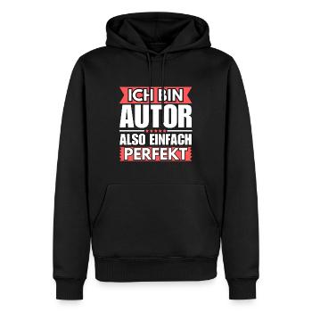Einfach ein Perfekter Autor - Männer Premium Bio Hoodie - Schwarz - Vorne - Nico (187cm)