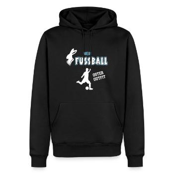 Fussball Oster Outfit Ostergeschenk Fußballer - Männer Premium Bio Hoodie - Schwarz - Vorne - Nico (187cm)