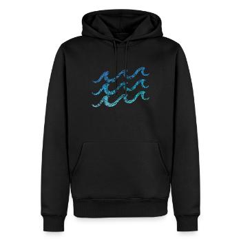 Wellen Kritzelei Farben Welle Segler Surf - Männer Premium Bio Hoodie - Schwarz - Vorne - Nico (187cm)
