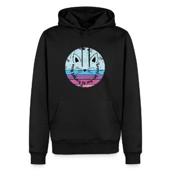 NE PARLEZ QU’AVEC MON CHAT DRÔLE DE BLAGUE DISANT MOTIF - Sweat à capuche Premium bio Homme - noir - Devant - Nico (187cm)
