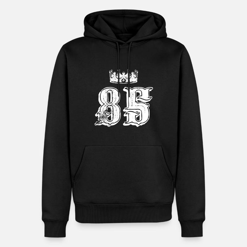 85 Couronne numérique - Sweat à capuche Premium bio Homme - noir