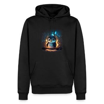 Süßer Pinguin - Männer Premium Bio Hoodie - Schwarz - Vorne - Nico (187cm)
