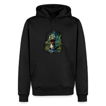 Süßes Krokodil - Männer Premium Bio Hoodie - Schwarz - Vorne - Nico (187cm)
