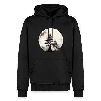 Mâchoire - Sweat à capuche Premium bio Homme - noir - Devant - Nico (187cm)
