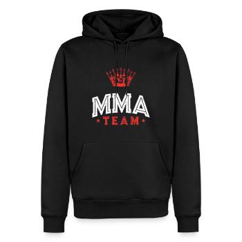 L’équipe MMA - Sweat à capuche Premium bio Homme - noir - Devant - Nico (187cm)