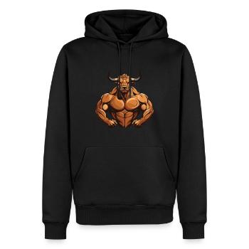 Bulle Stier Muskeln Beast Gym Martial Arts MMA - Männer Premium Bio Hoodie - Schwarz - Vorne - Nico (187cm)