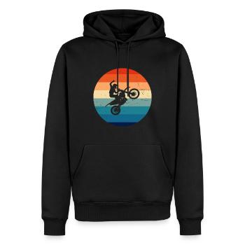 Supermoto Motocross Freestyle Motocross Hommes - Sweat à capuche Premium bio Homme - noir - Devant - Nico (187cm)