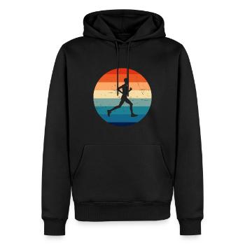 Course Jogging Femme Jogging Course à pied Jogging Course à pied - Sweat à capuche Premium bio Homme - noir - Devant - Nico (187cm)