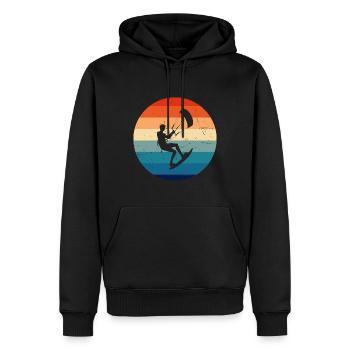 Women Kiting Kitesurfer Kitesurfing Kite Kitesurf - Men’s Premium Organic Hoodie - black - Front - Nico (187cm)