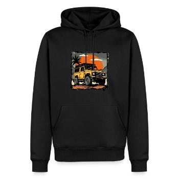 Defender Offroad 4x4 Bestseller Off-Road Landy - Men’s Premium Organic Hoodie - black - Front - Nico (187cm)