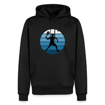 Pickleball Racquetball Pickleball Femme - Sweat à capuche Premium bio Homme - noir - Devant - Nico (187cm)
