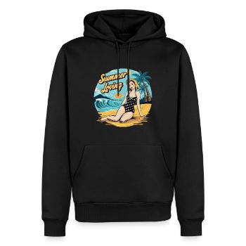Retro Summer Loving Beach Vibes für einen - Männer Premium Bio Hoodie - Schwarz - Vorne - Nico (187cm)