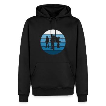 Boulder Climber Bouldering Women Men - Men’s Premium Organic Hoodie - black - Front - Nico (187cm)